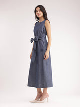 Cotton Denim Dress - Navy