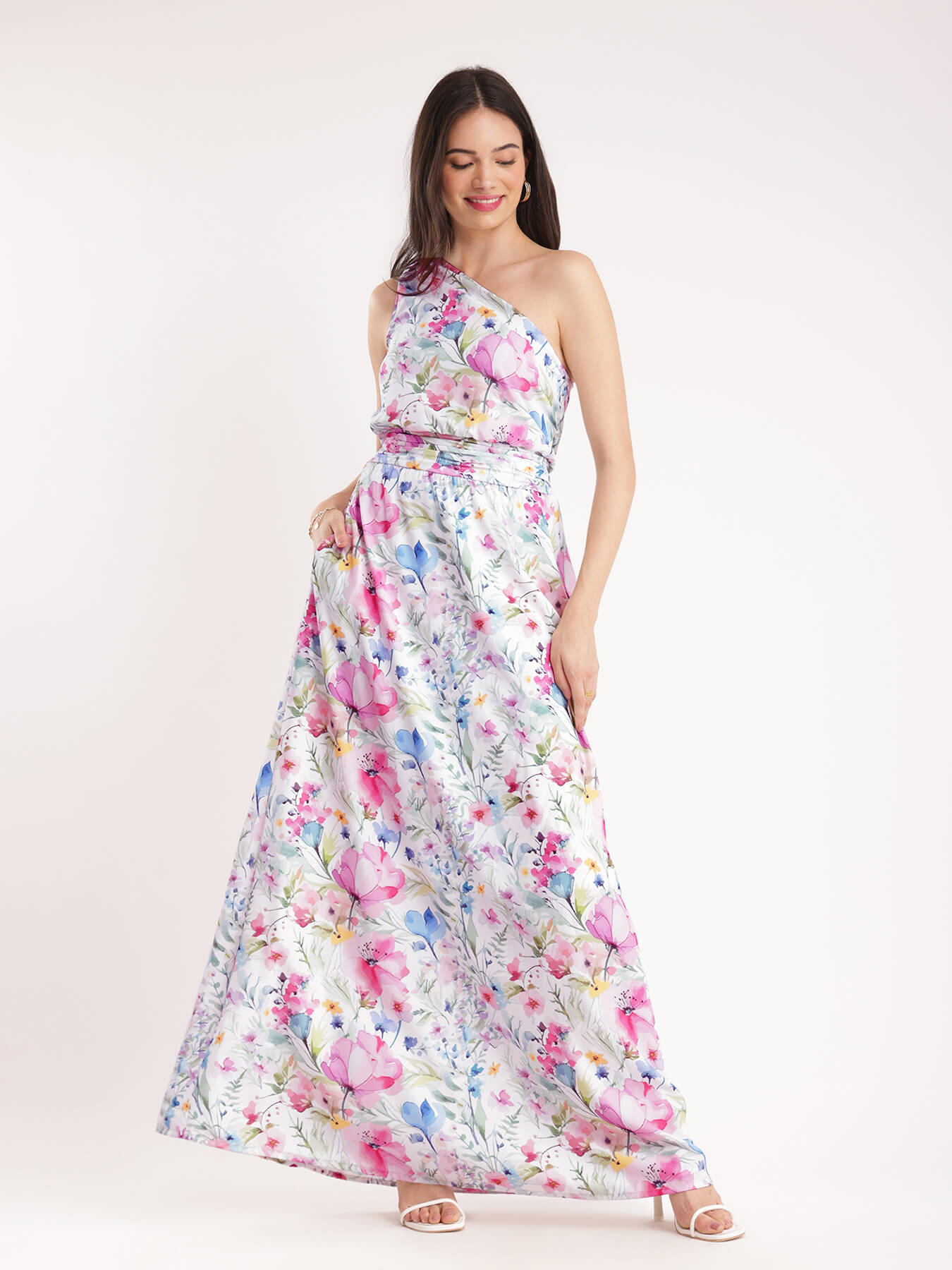One Shoulder Dress - White