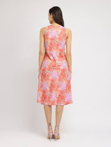 Floral A-Line Midi Dress - Multicolour