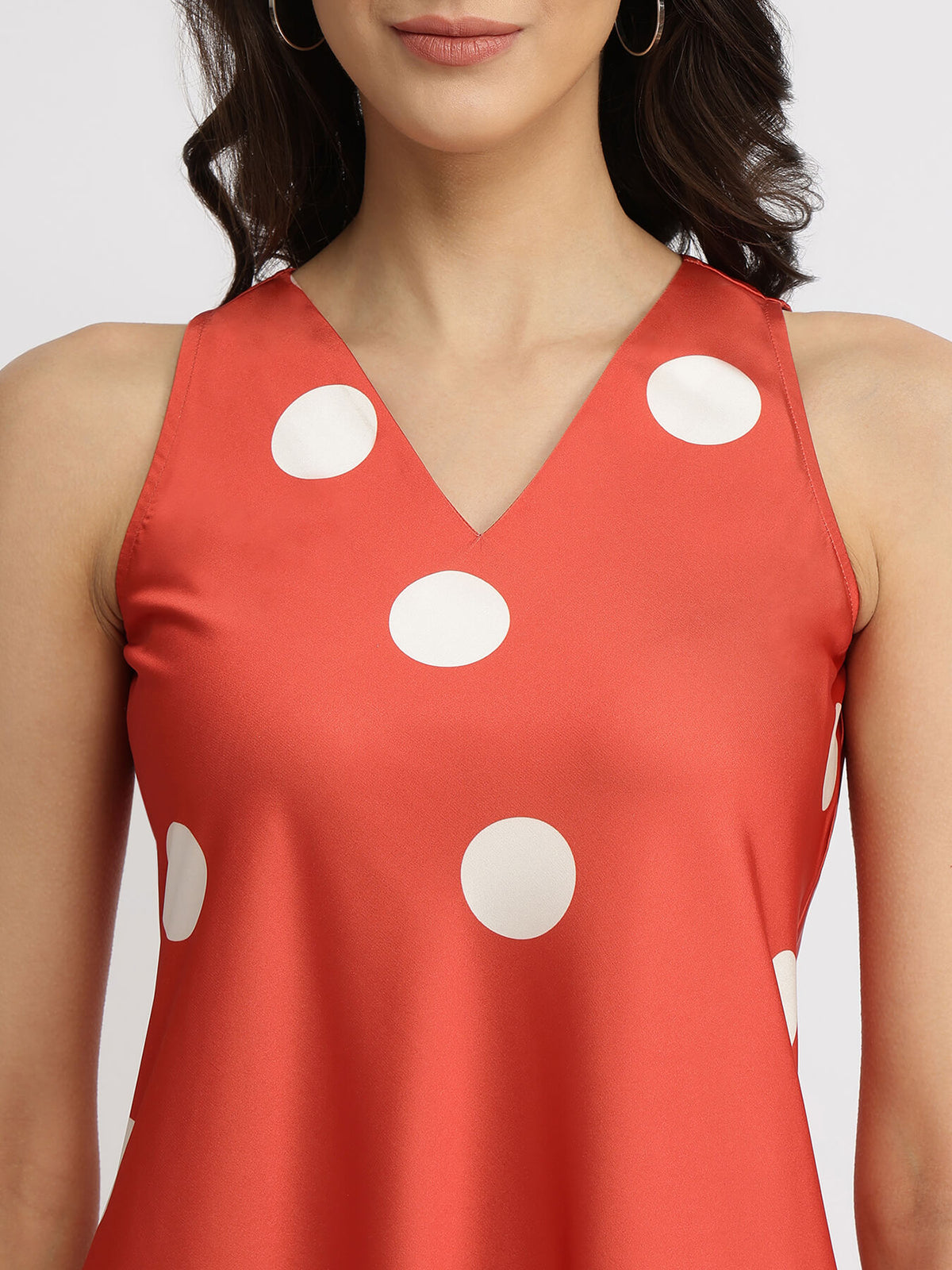 Satin Midi Dress - Orange