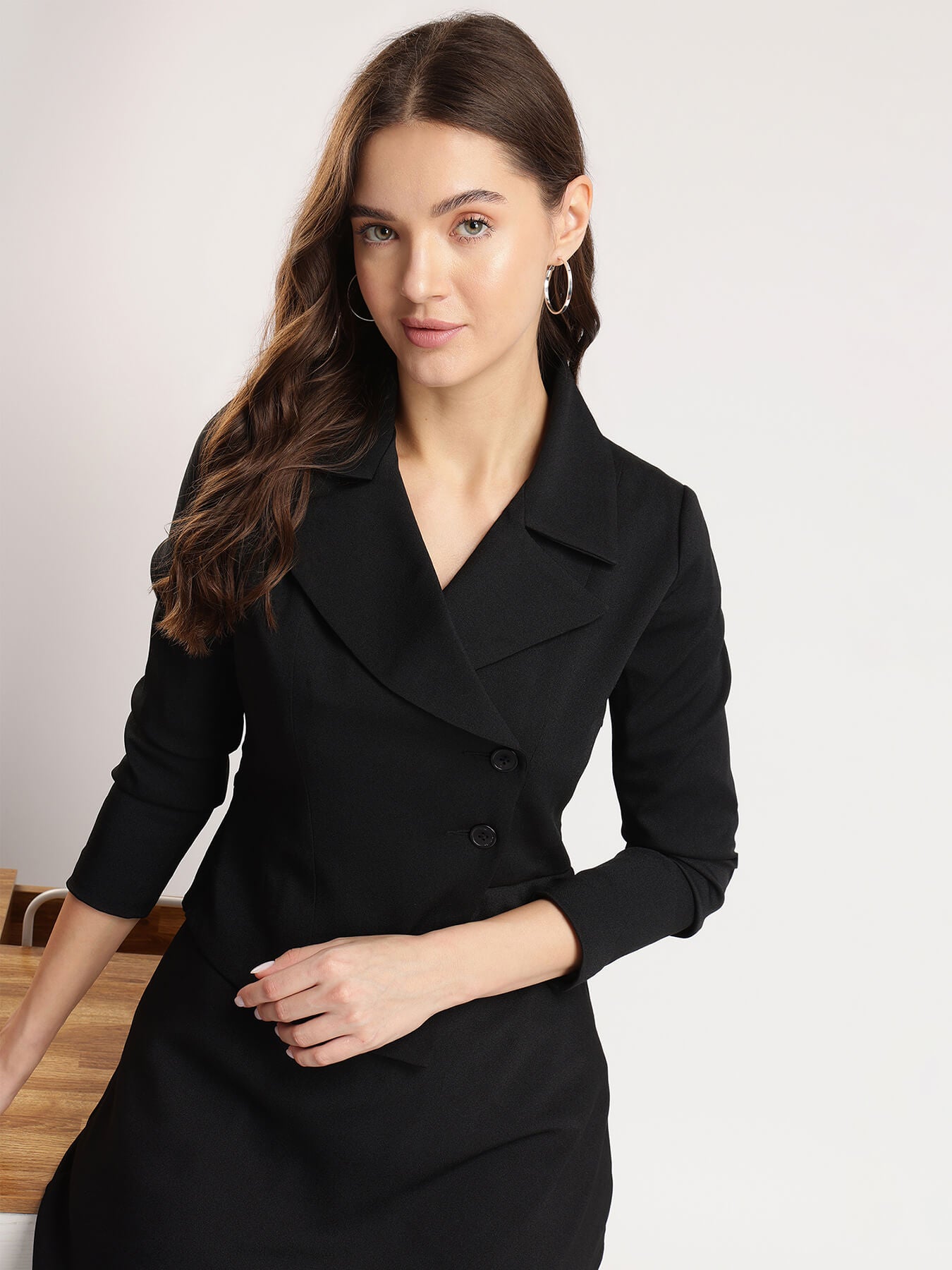 A-line Jacket Dress - Black