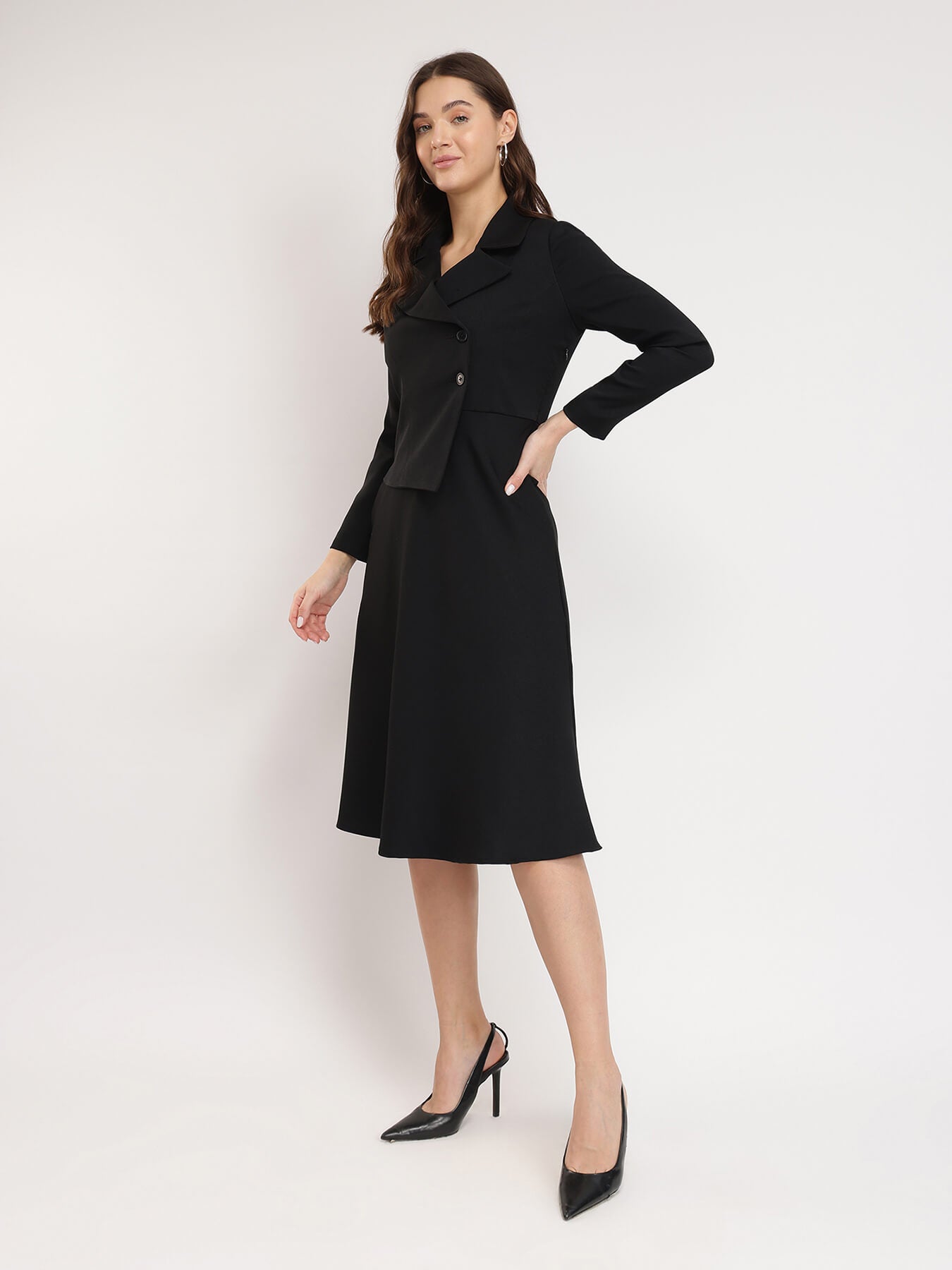 A-line Jacket Dress - Black