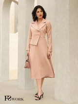 A-line Jacket Dress - Dusty Pink