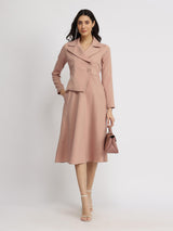 A-line Jacket Dress - Dusty Pink