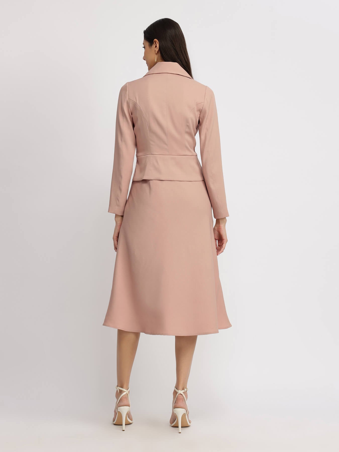 A-line Jacket Dress - Dusty Pink