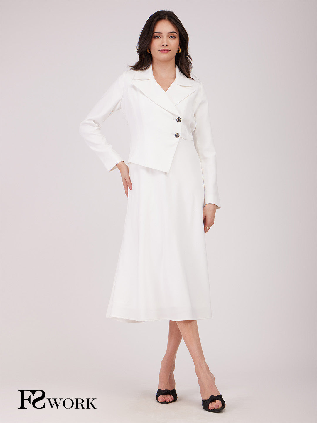 A-line Jacket Dress - White
