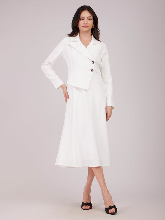 A-line Jacket Dress - White