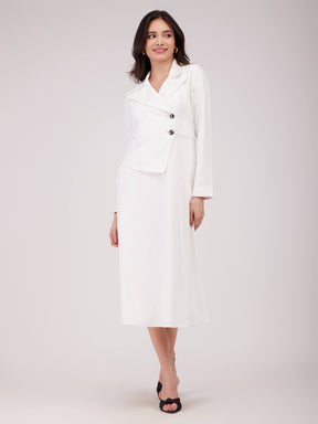 A-line Jacket Dress - White