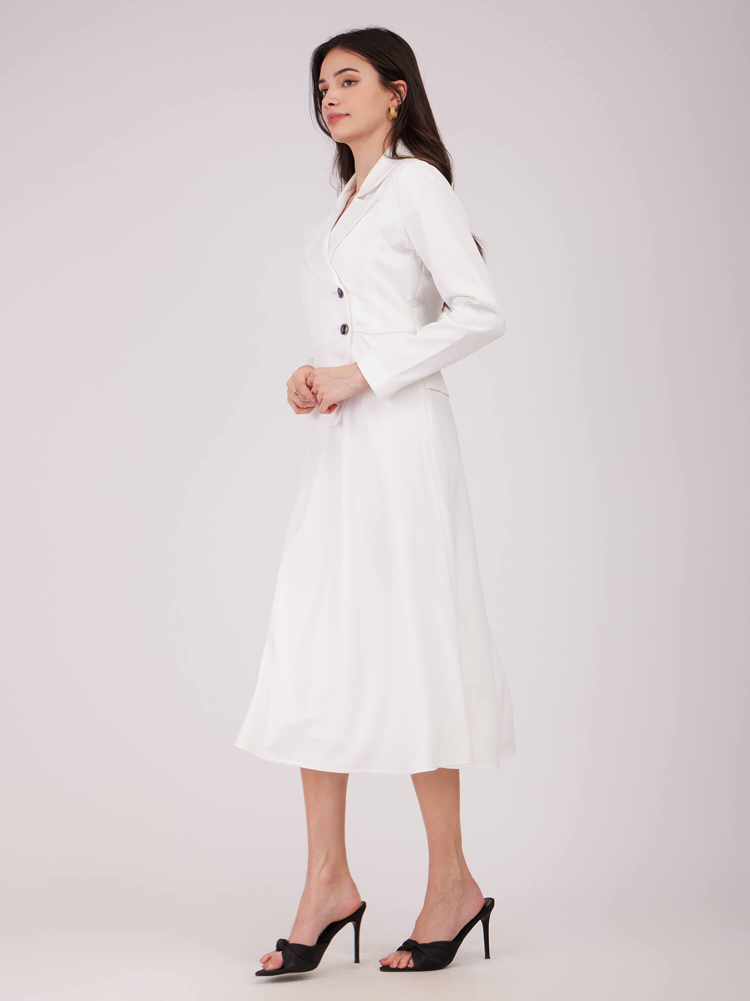 A-line Jacket Dress - White