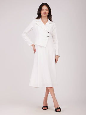 A-line Jacket Dress - White