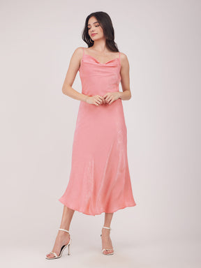 Satin Slip Dress - Dusty Pink