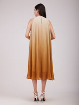 Pleated Ombre Dress - Yellow