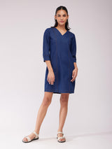 Denim Shift Dress - Blue