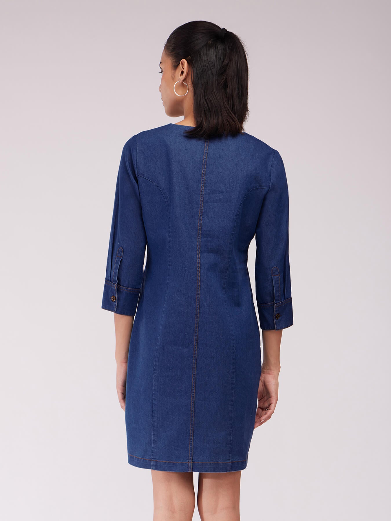 Denim Shift Dress - Blue