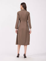 Wrap Midi Dress - Brown