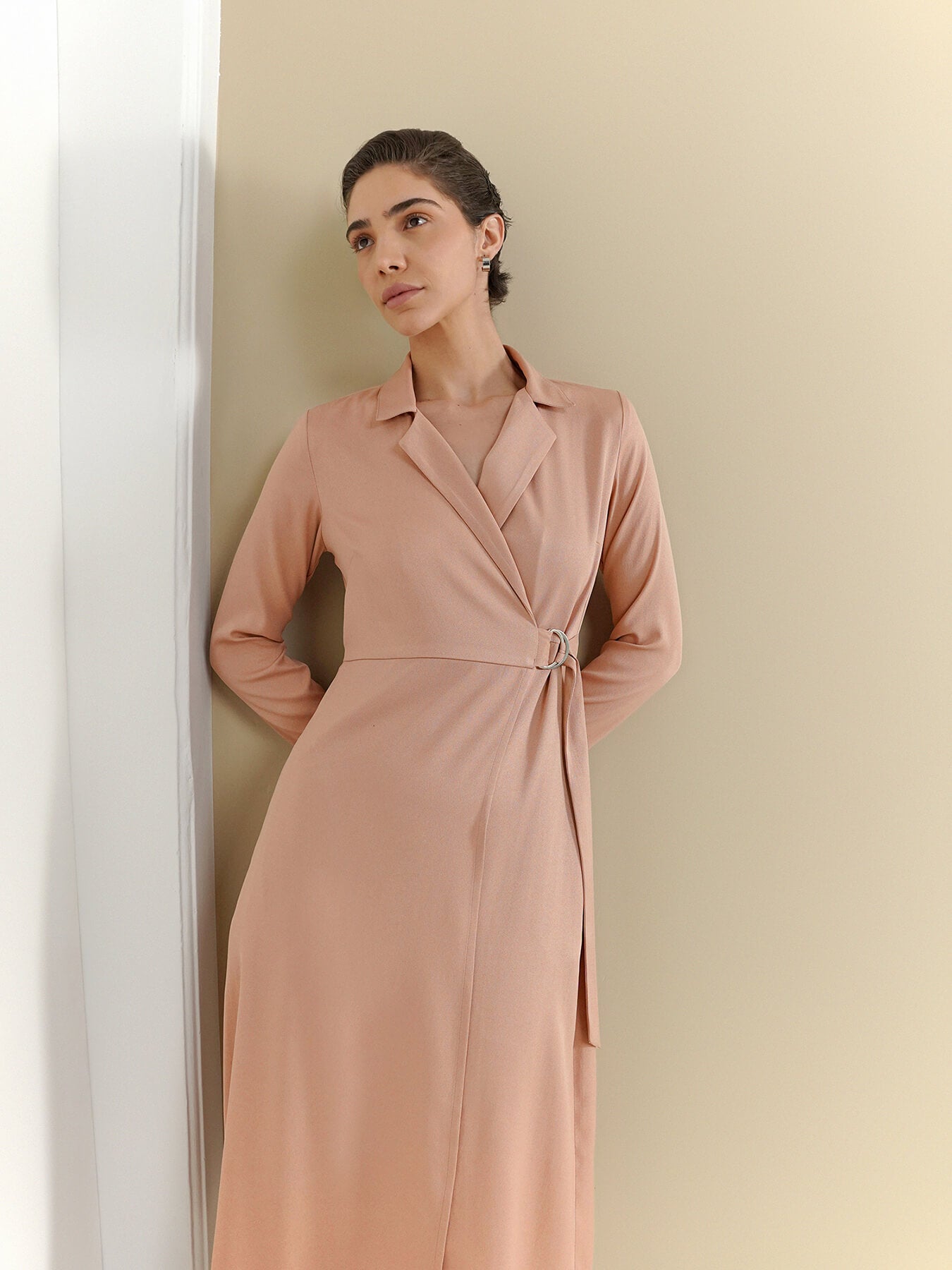 Wrap Midi Dress - Pink