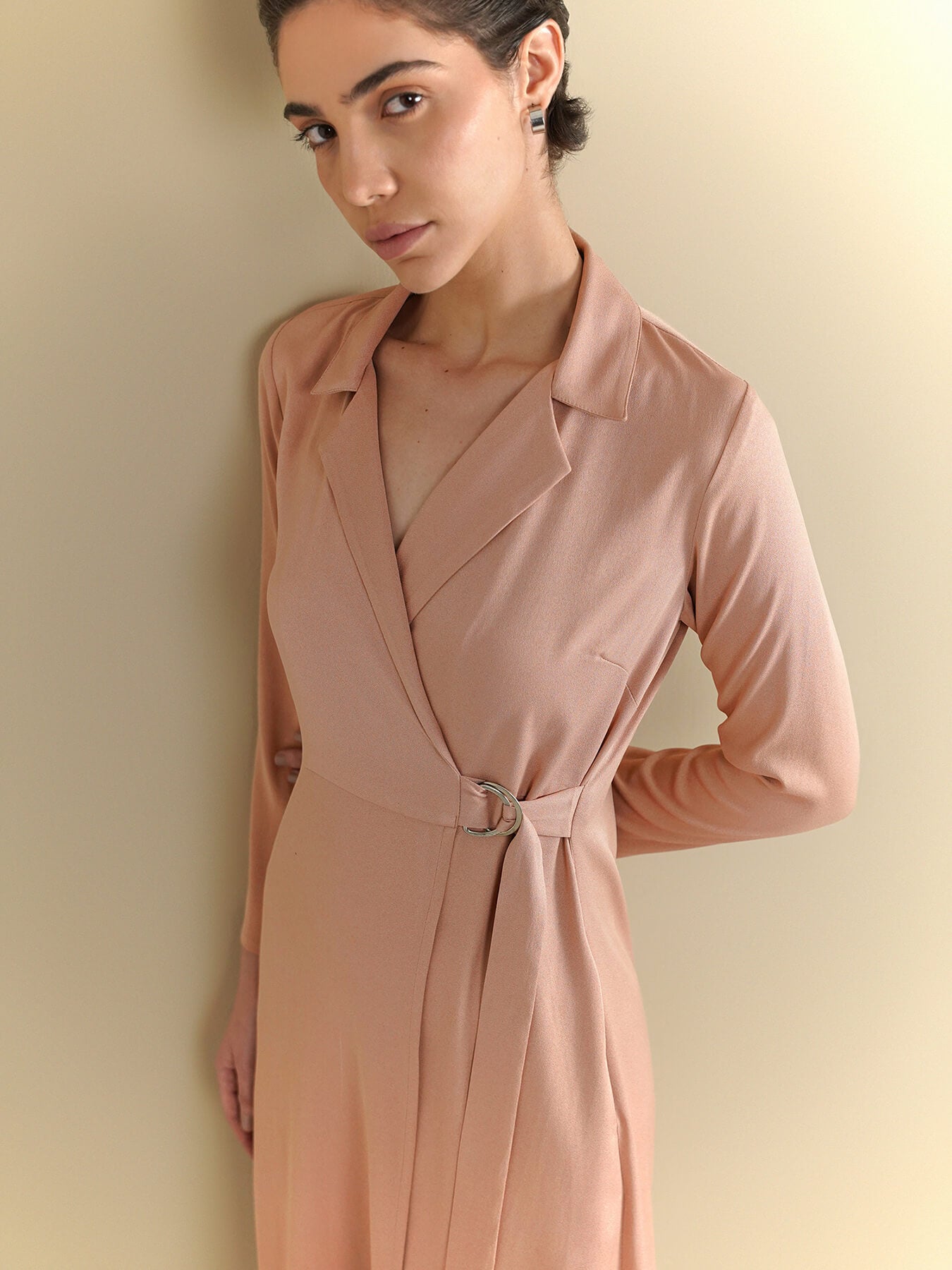 Wrap Midi Dress - Pink