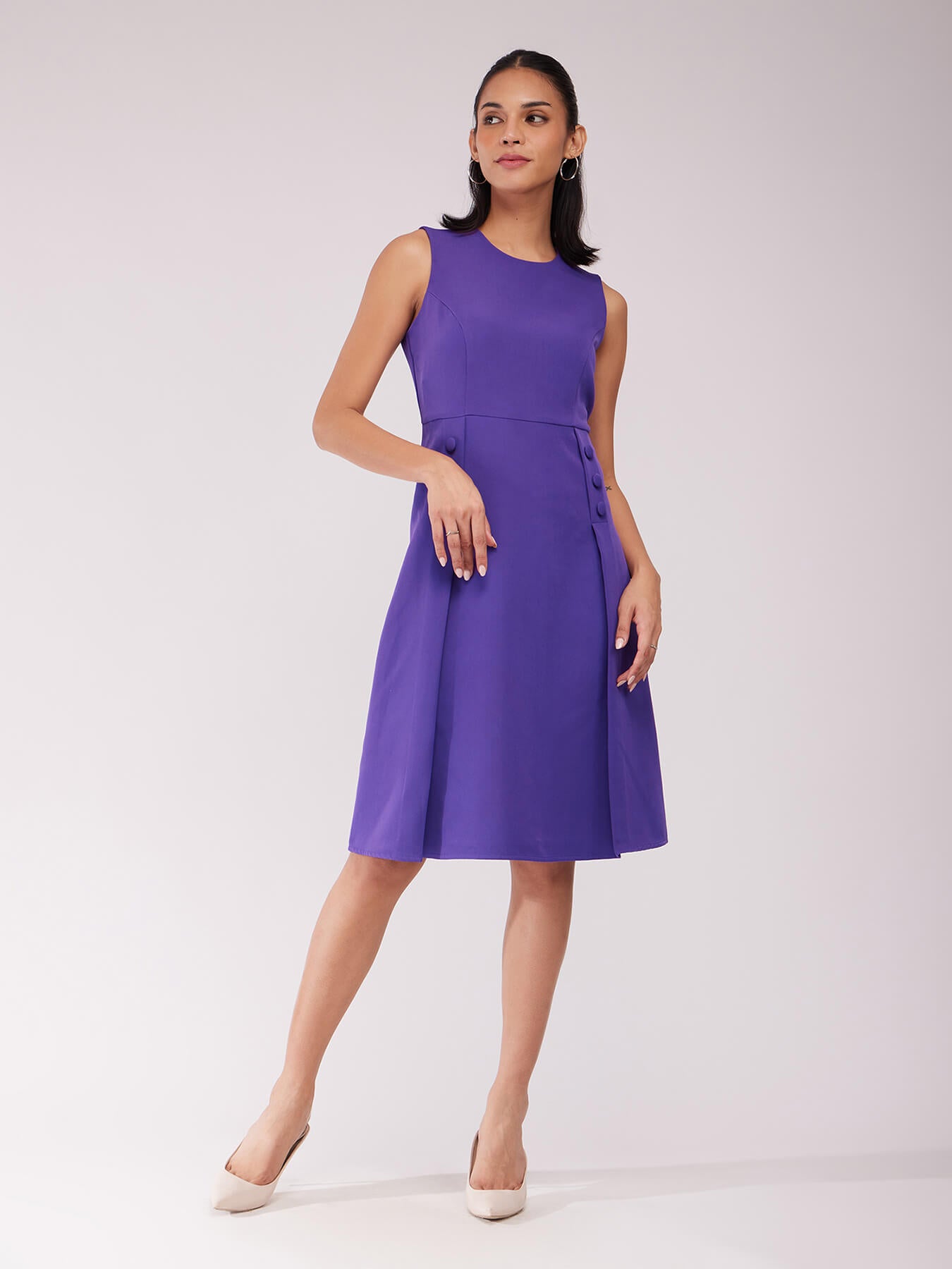 Fit And Flare Dress - Violet