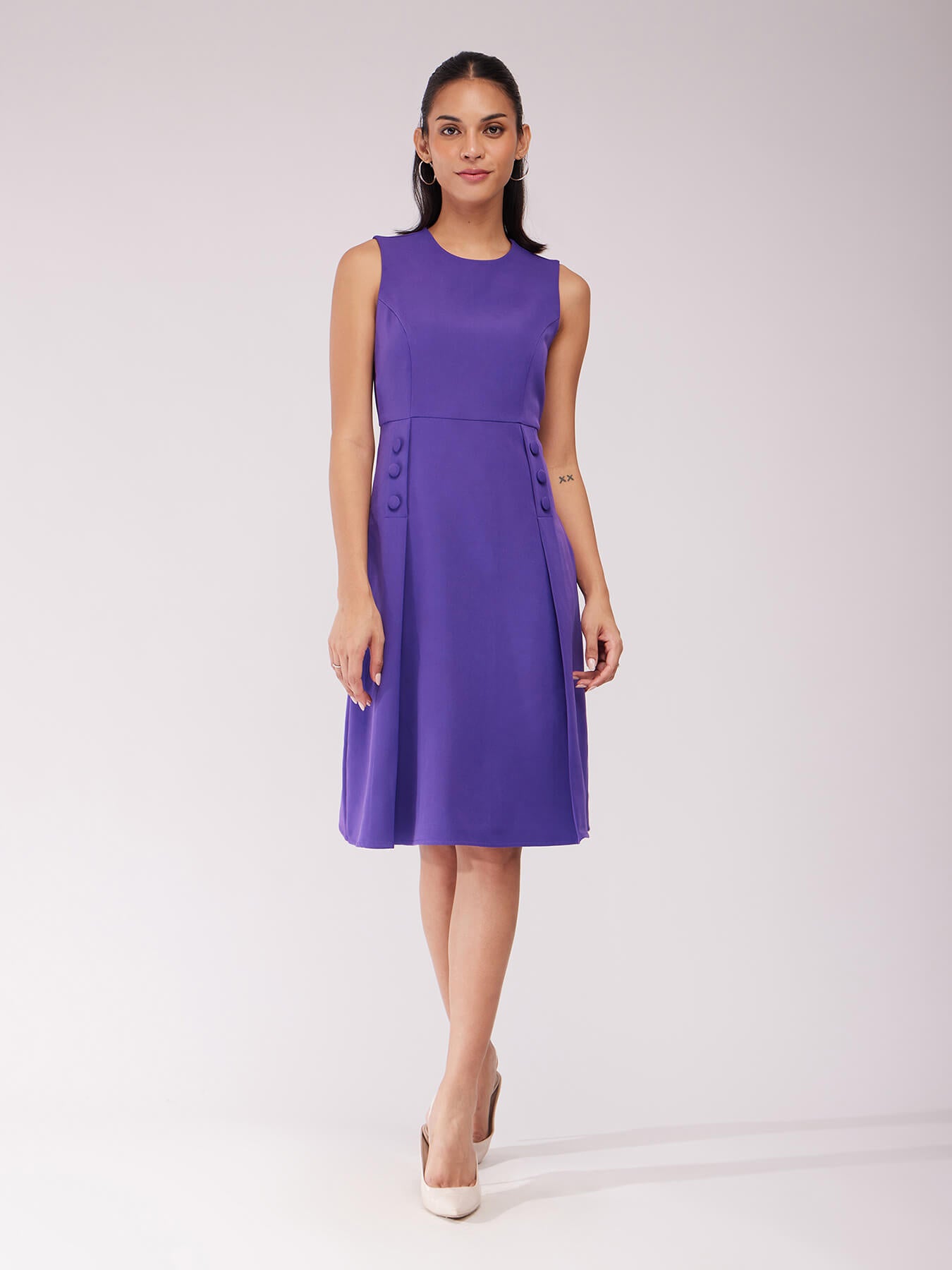 Fit And Flare Dress - Violet