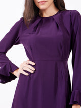 Fit And Flare Midi Dress - Purple