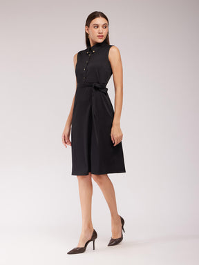 Shift Collared Dress - Black