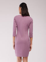 Boat Neck Bodycon Dress - Mauve