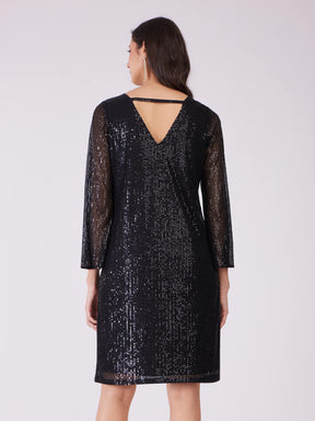 Sequin Shift Dress - Black