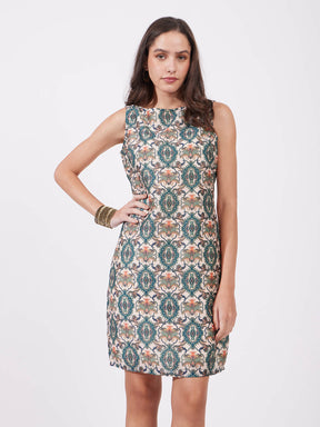 Chanderi Shift Dress - Multicolour