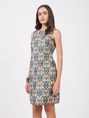 Chanderi Shift Dress - Multicolour