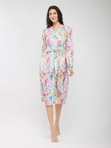 Floral Print Shirt Dress - Multicolour