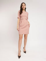 Pleated Detail Dress - Pink