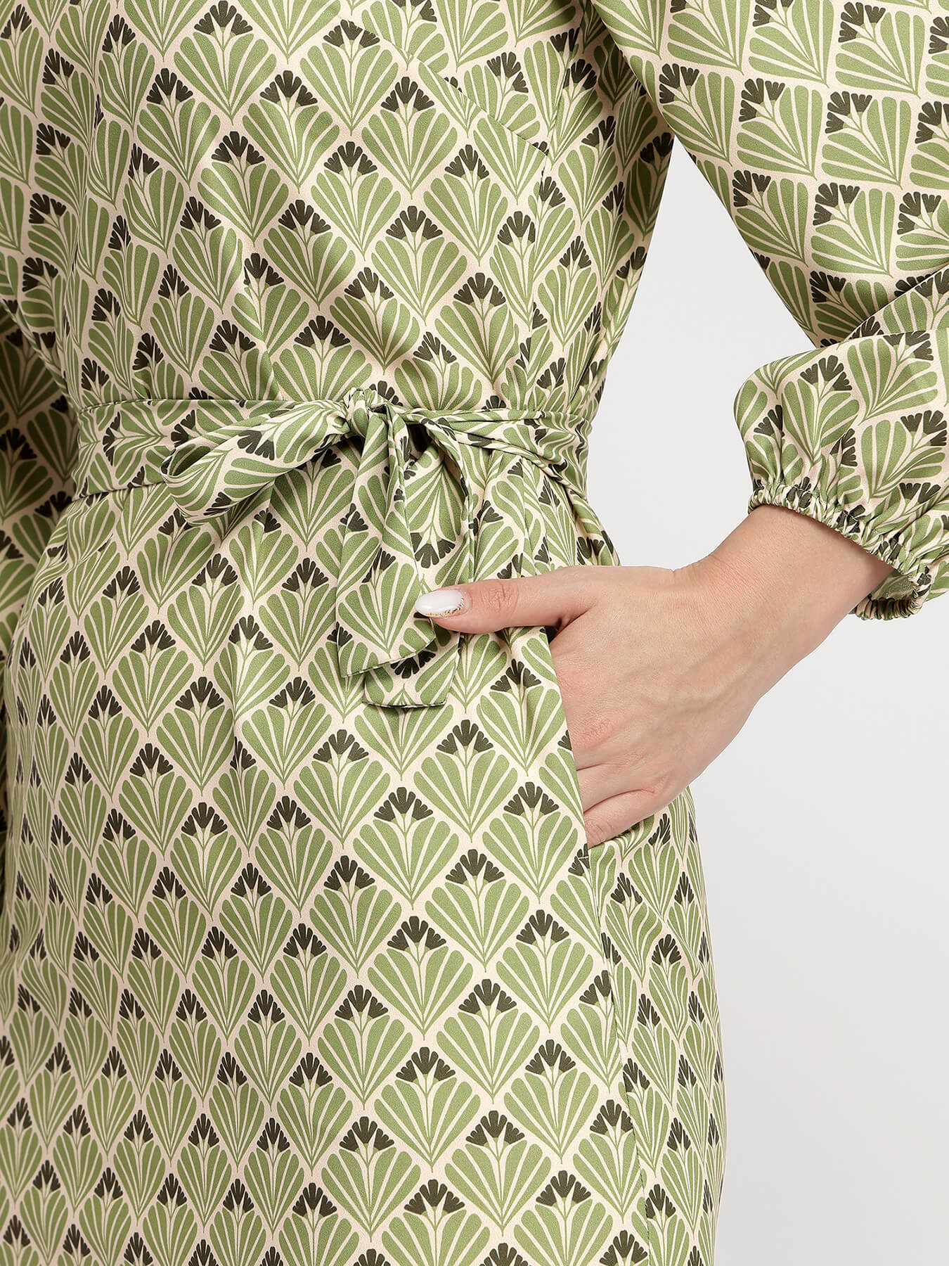 Balloon Sleeve Shift Dress - Multicolour