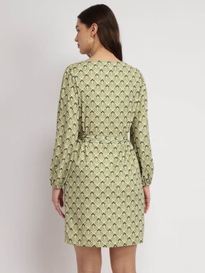 Balloon Sleeve Shift Dress - Multicolour