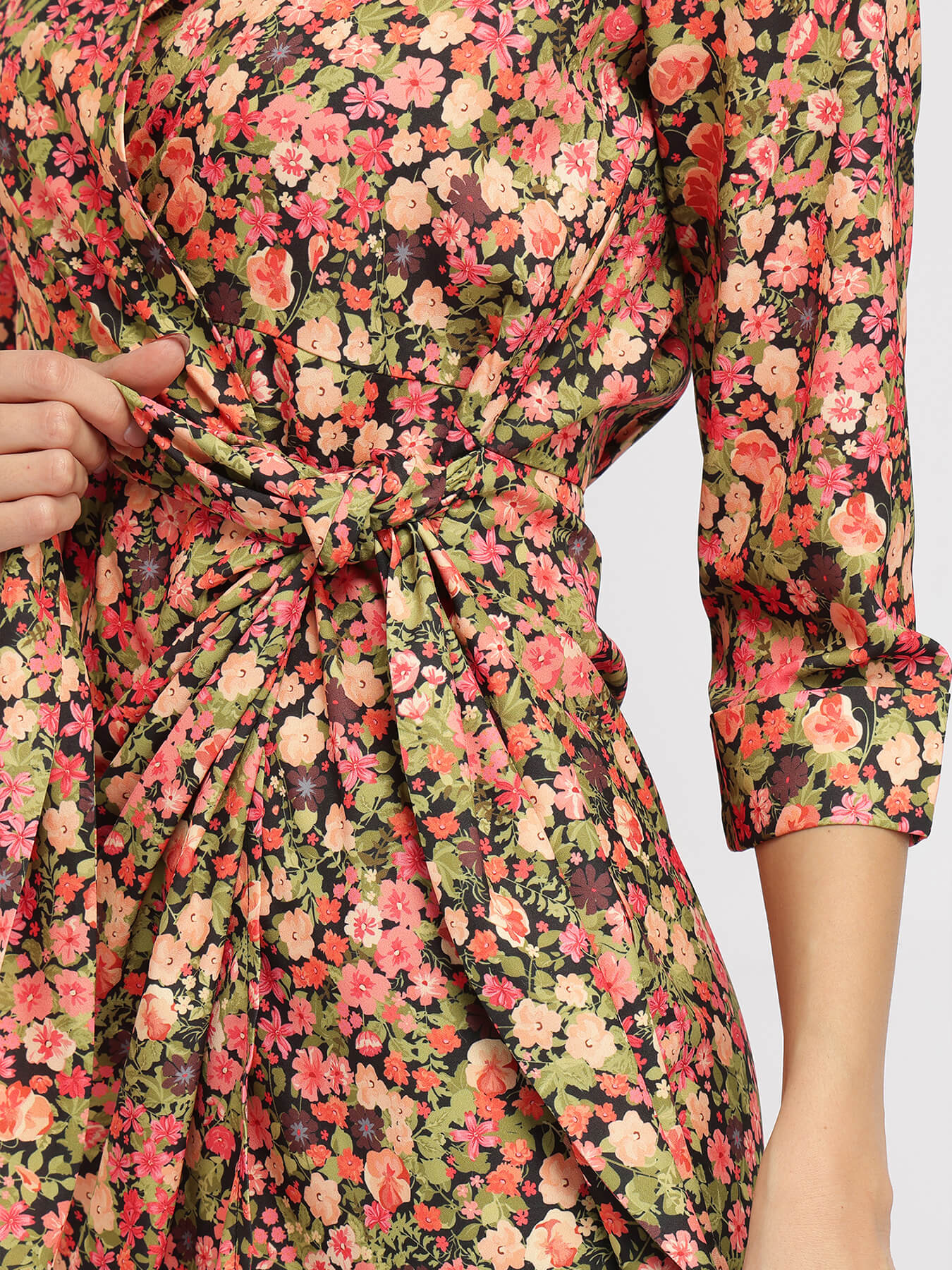 Floral Wrap Dress - Multicolour