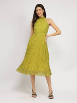 Fit And Flare Midi Dress - Yellow