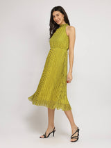 Fit And Flare Midi Dress - Yellow
