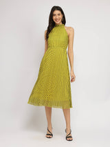 Fit And Flare Midi Dress - Yellow