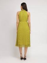Fit And Flare Midi Dress - Yellow