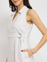 Linen Wrap Dress - White