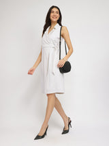 Linen Wrap Dress - White