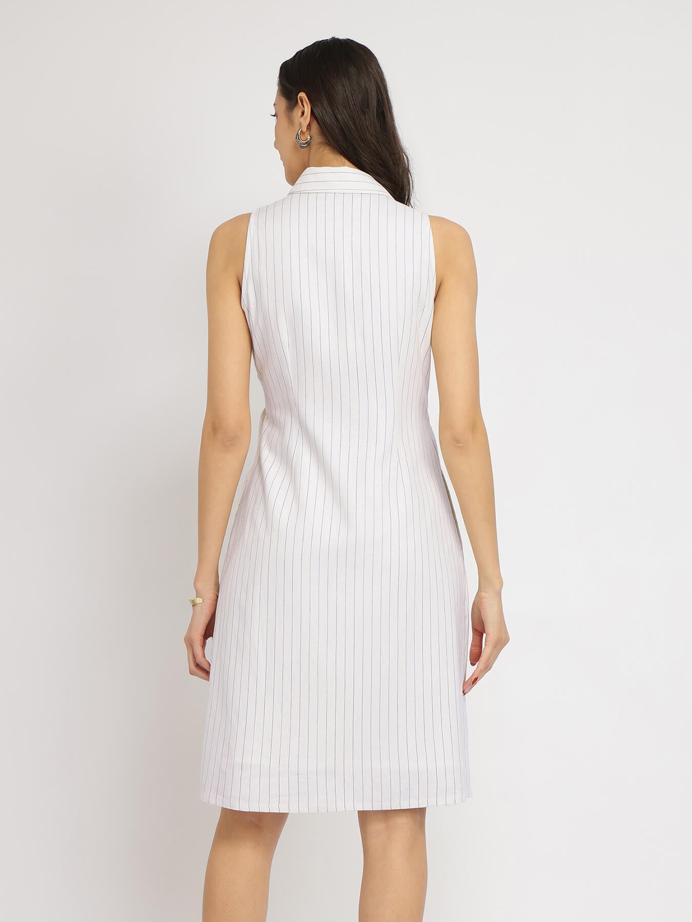 Linen Wrap Dress - White