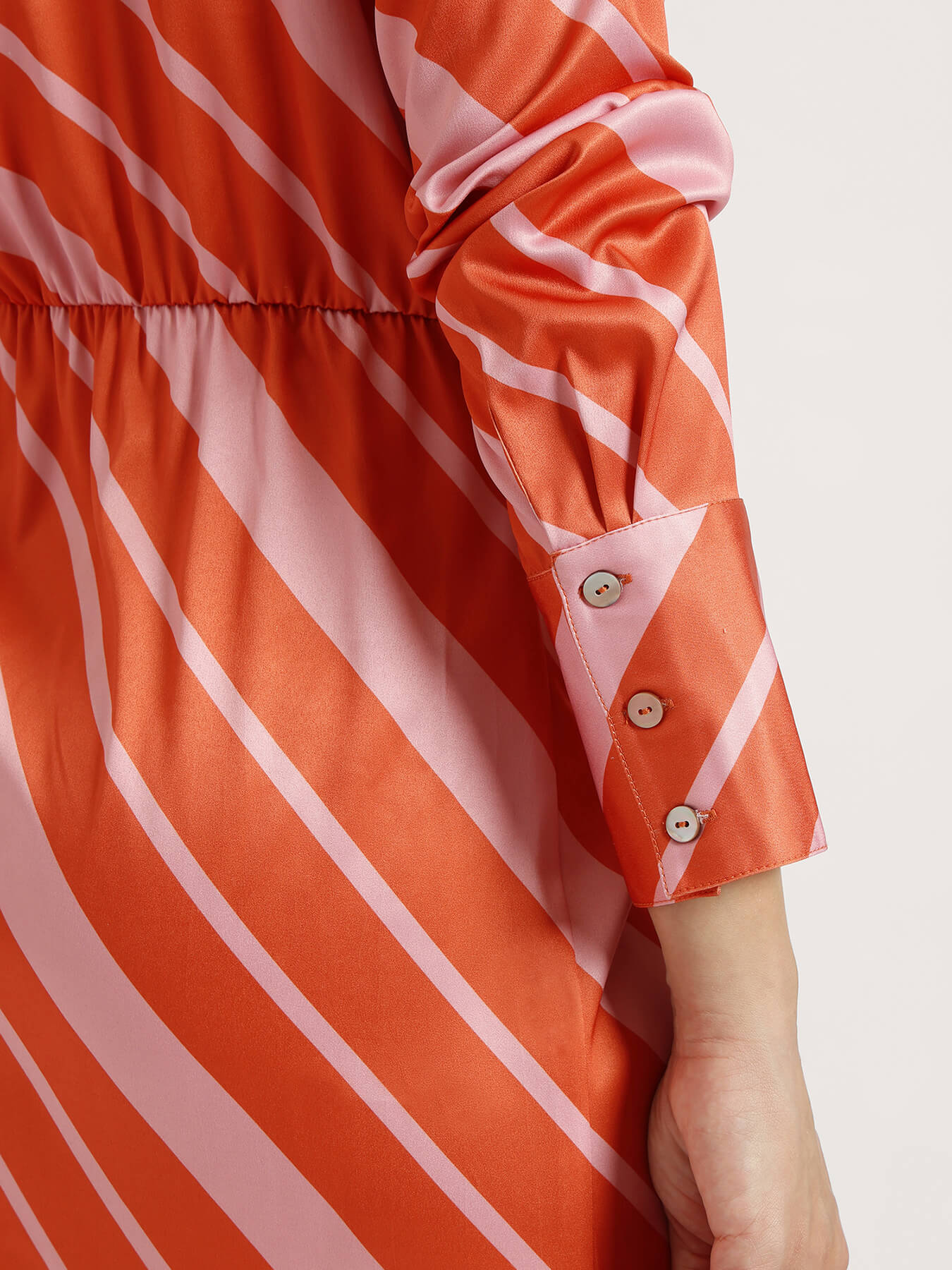 Striped Midi Dress - Orange