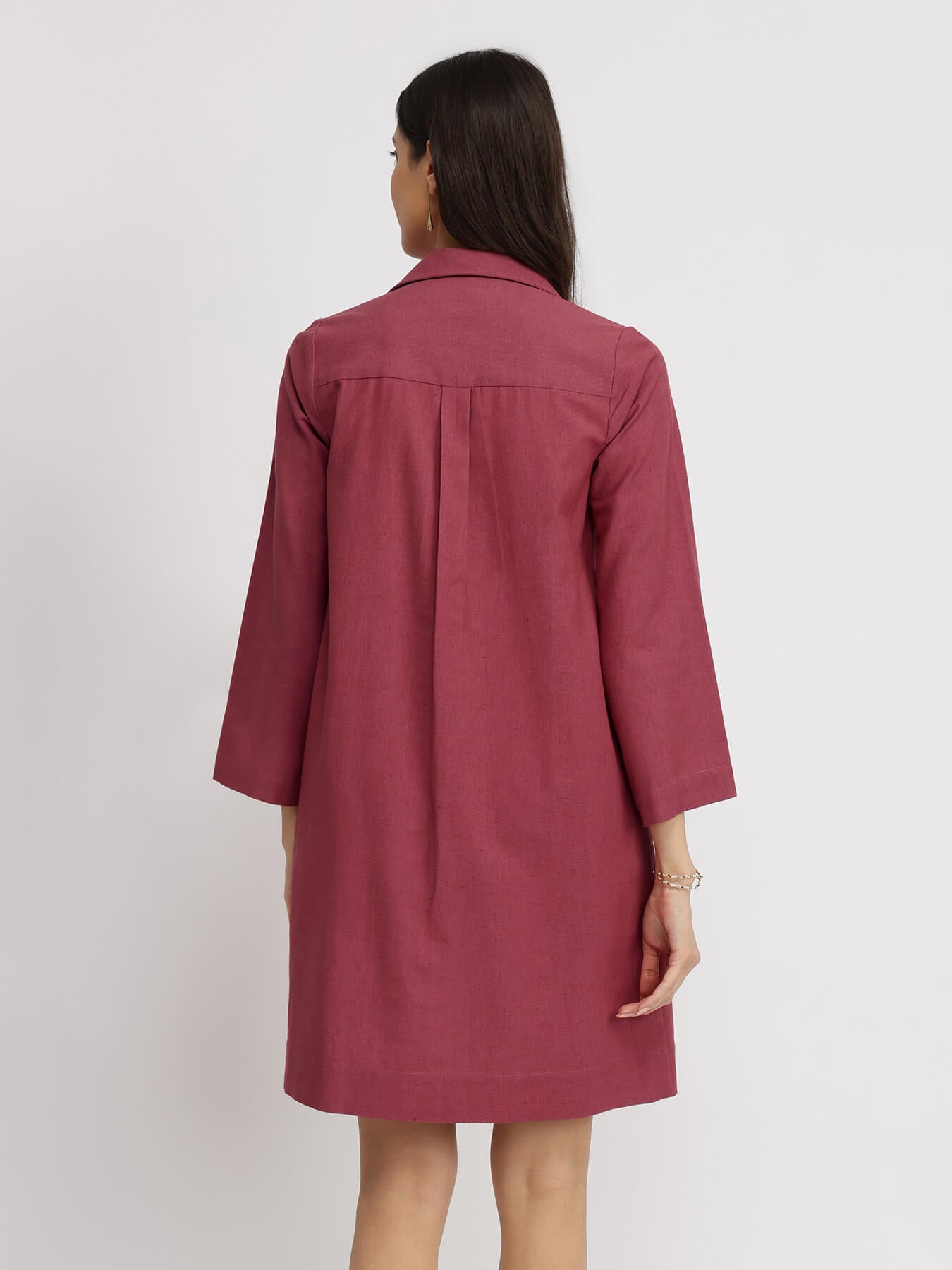 Cotton A Line Dress - Red