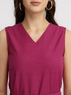 Cotton Shift Dress - Pink
