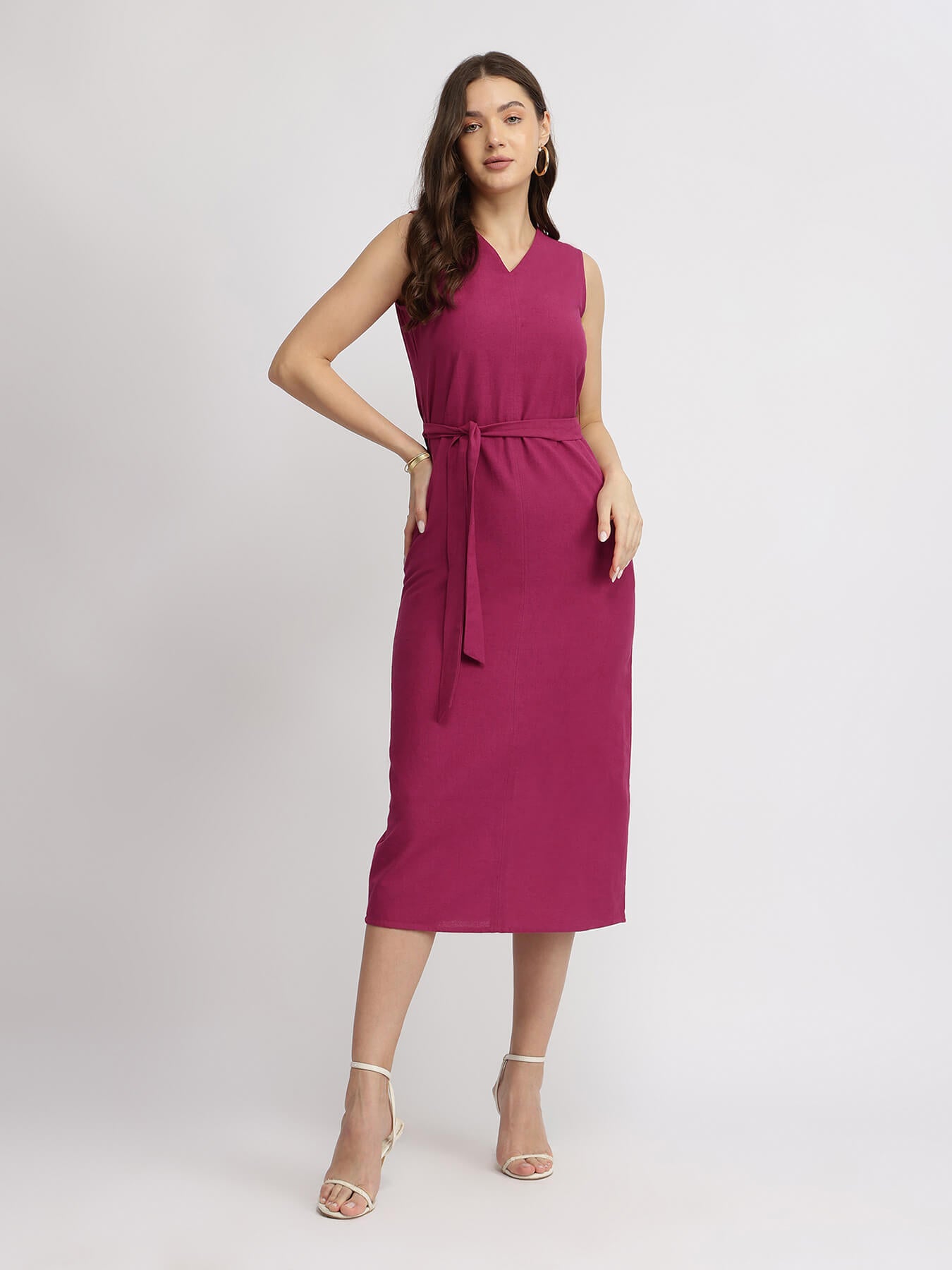 Cotton Shift Dress - Pink