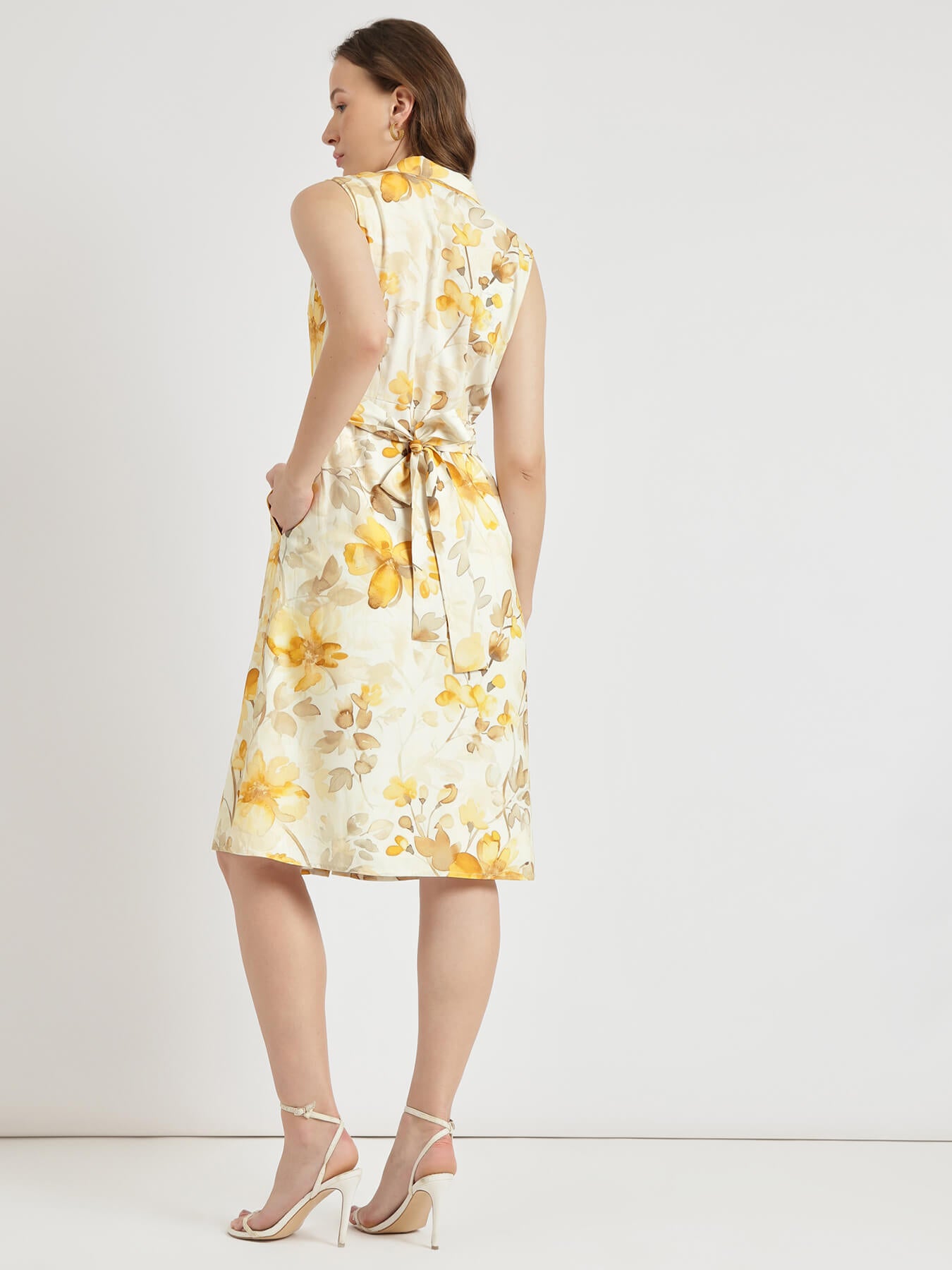 Floral Shirt Dress - Mustard