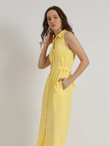 Button Down Dress - Yellow