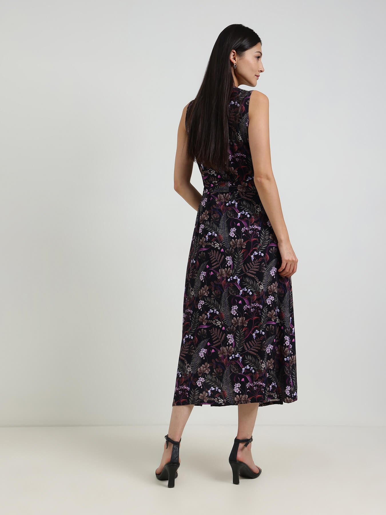 Floral Button Down Dress - Black