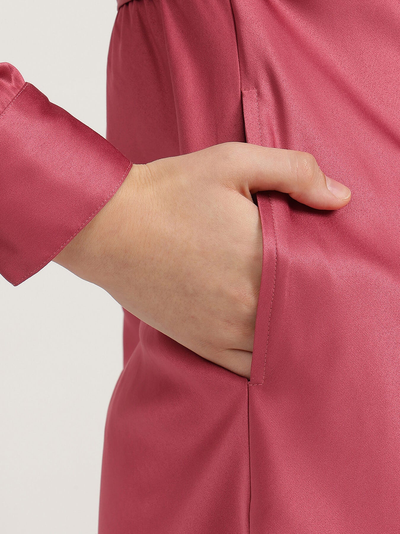 Satin Fit and Flare Dress - Red