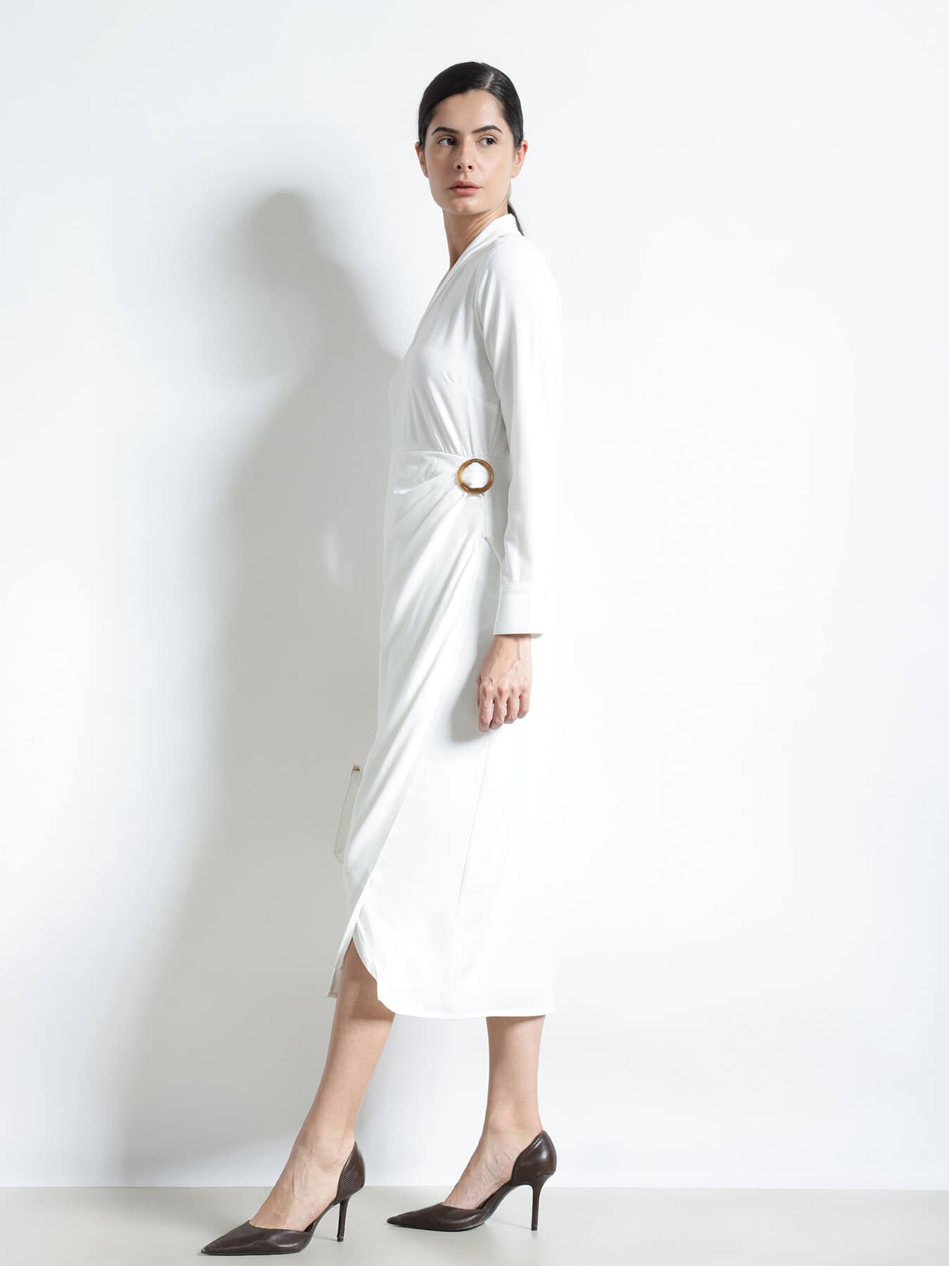 Sheath Midi Dress - White